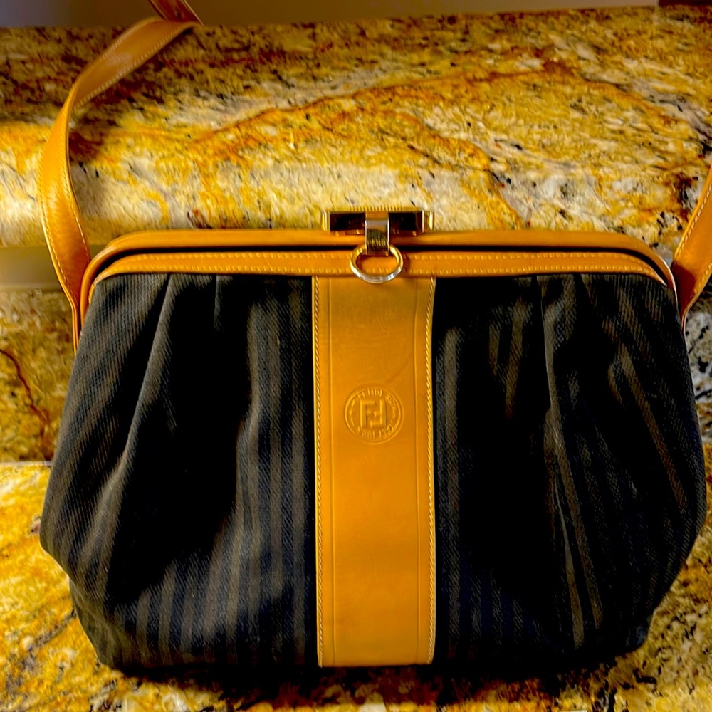 Fendi penguin striped handbag